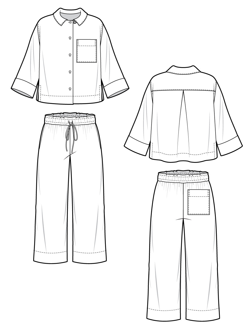 Digital Sewing Pattern - Fran Pajamas Pattern by Closet Core Patterns