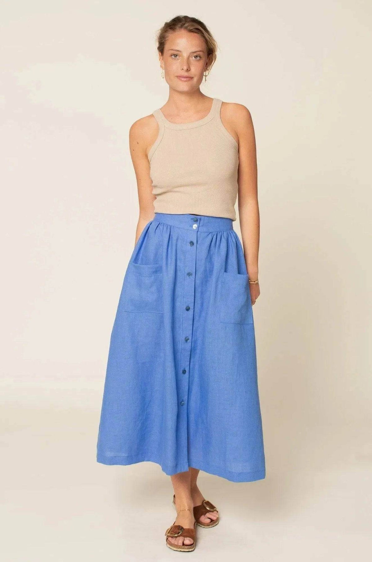 Digital Sewing Pattern - Front Button Skirt Pattern by Wardrobe By Me