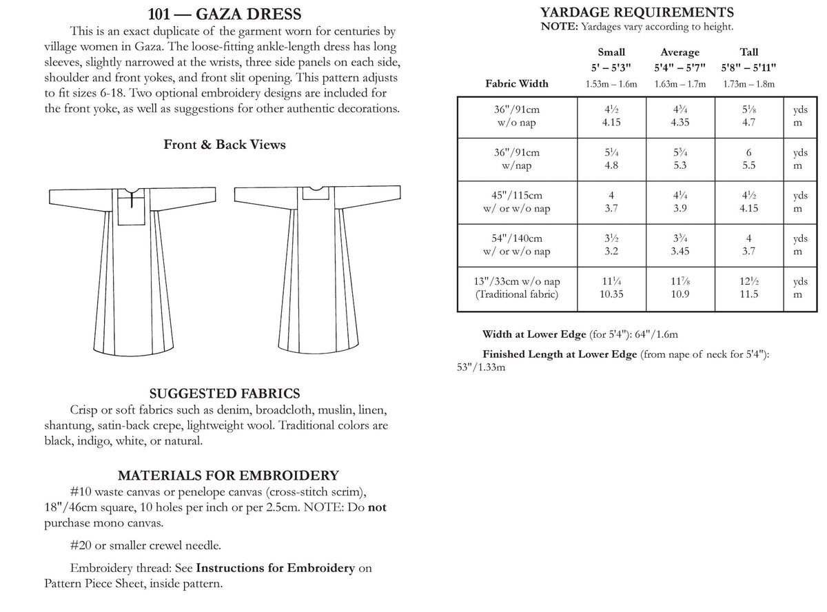 Digital Sewing Pattern - 101 Gaza Dress by Folkwear