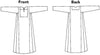 line drawings of front and back of gaza dress
