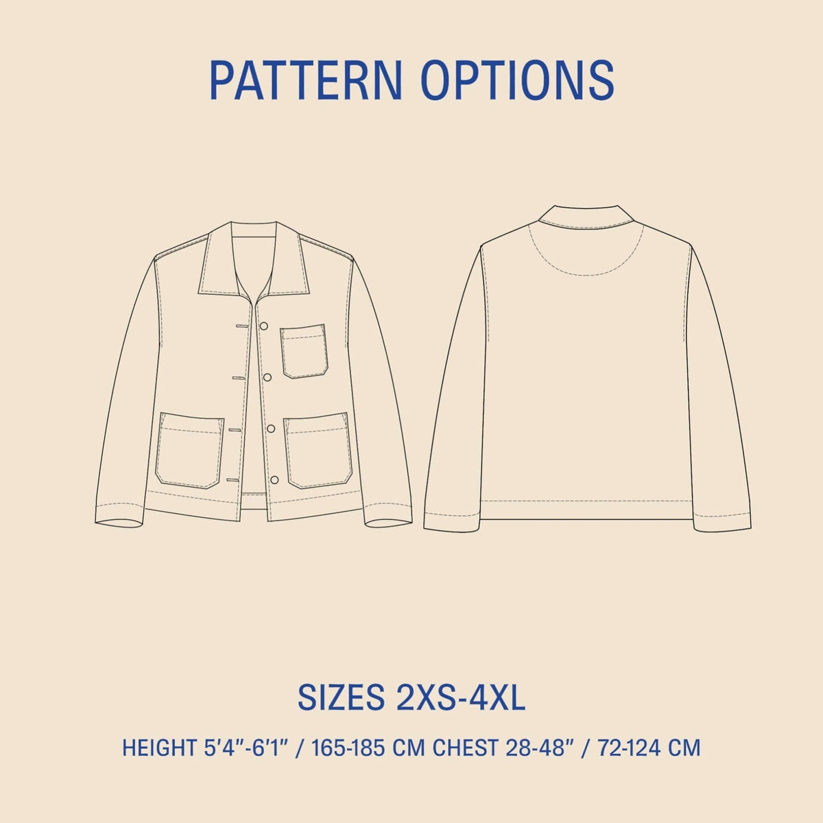 Digital Sewing Pattern - Painter Jacket Sewing Pattern -Unisex by Wardrobe By Me