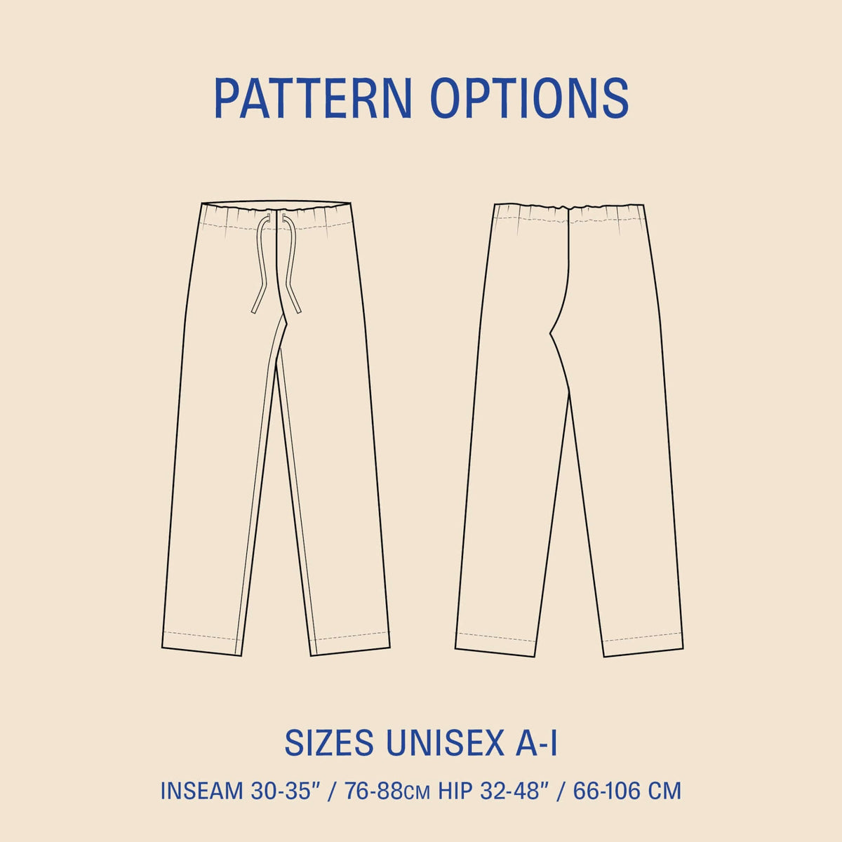 Digital Sewing Pattern - Pajama Pants sewing pattern - Unisex by Wardrobe By Me