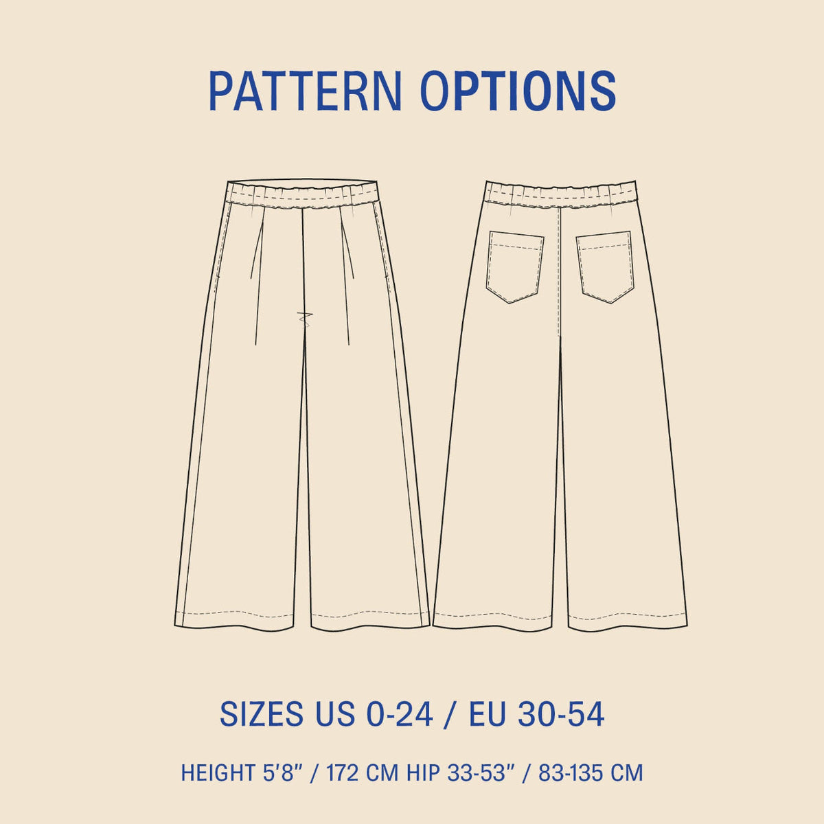 Digital Sewing Pattern - Palazzo Pants Sewing Pattern by Wardrobe By Me