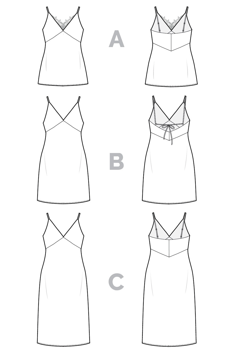 Digital Sewing Pattern - Simone Slip Dress + Camisole Pattern by Closet Core Patterns