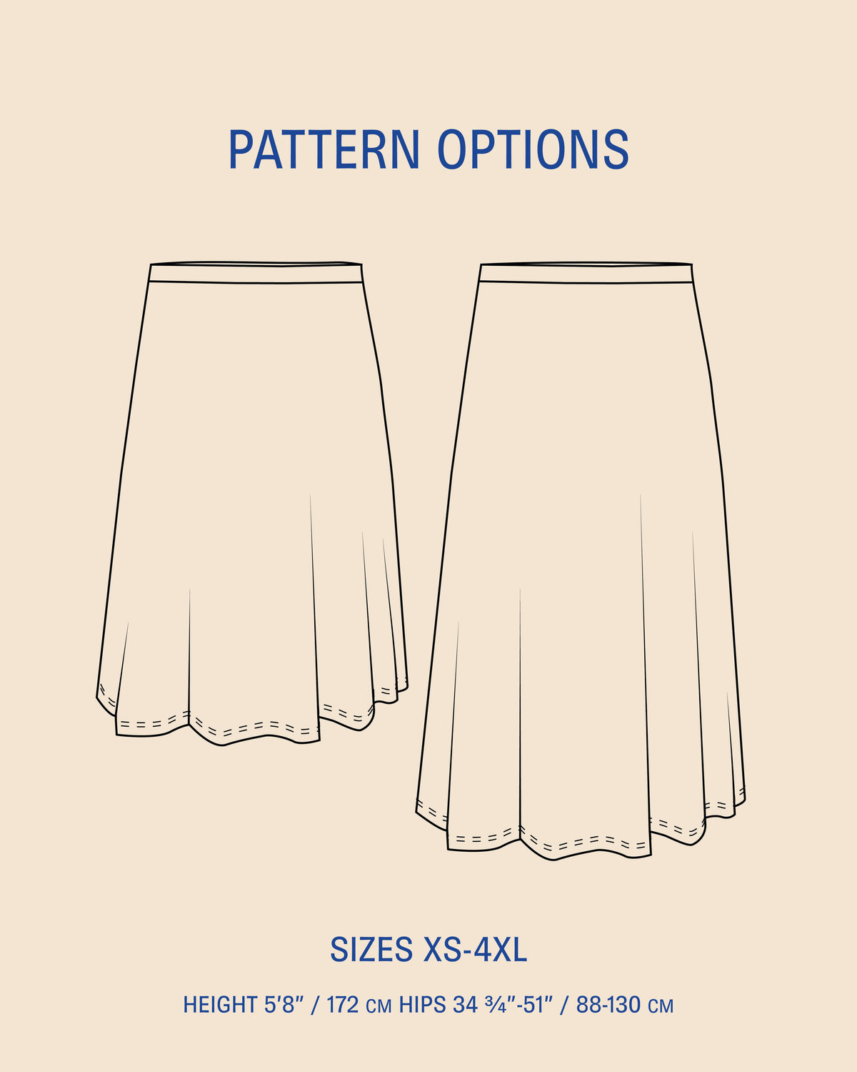 Digital Sewing Pattern - Simple Skirt sewing pattern by Wardrobe By Me