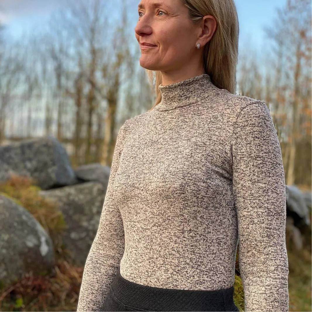 Digital Sewing Pattern - Trudy Turtleneck Tshirt Sewing Pattern by Wardrobe By Me