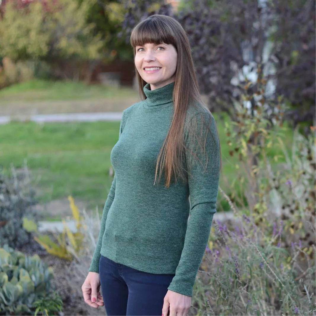 Digital Sewing Pattern - Trudy Turtleneck Tshirt Sewing Pattern by Wardrobe By Me