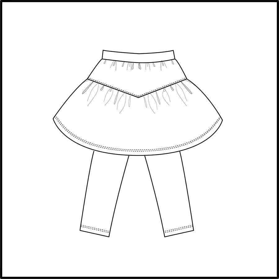 Digital Sewing Pattern - Twinkle Skirted Leggings (Skort) Pattern by Puperita