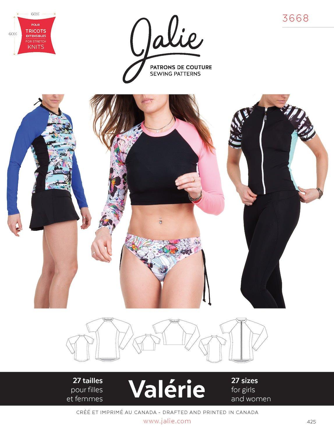 Digital Sewing Pattern - 3668 // VALÉRIE Swim Shirts - Rashguards by Jalie