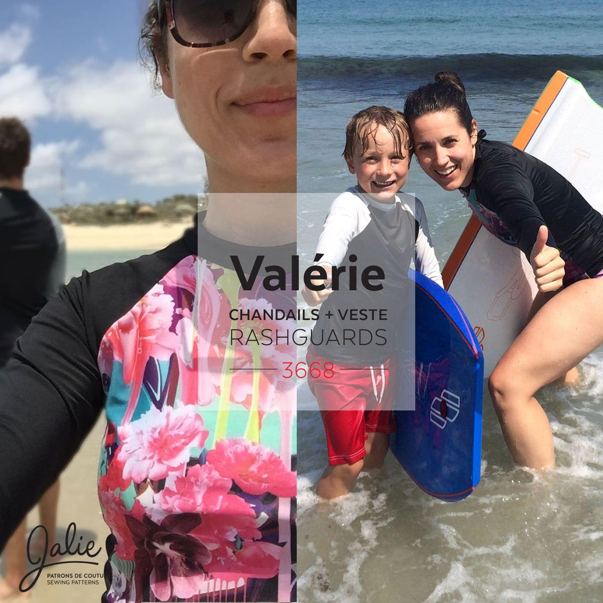 Digital Sewing Pattern - 3668 // VALÉRIE Swim Shirts - Rashguards by Jalie