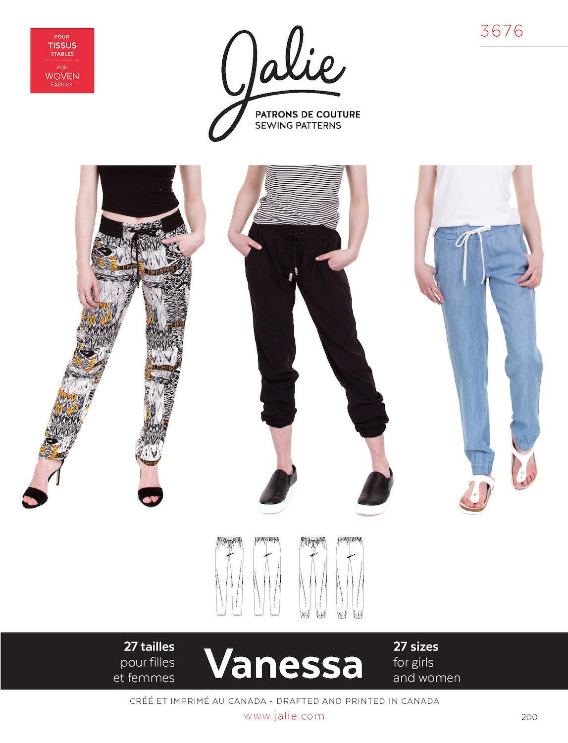 Digital Sewing Pattern - 3676 // VANESSA Fluid Pants by Jalie