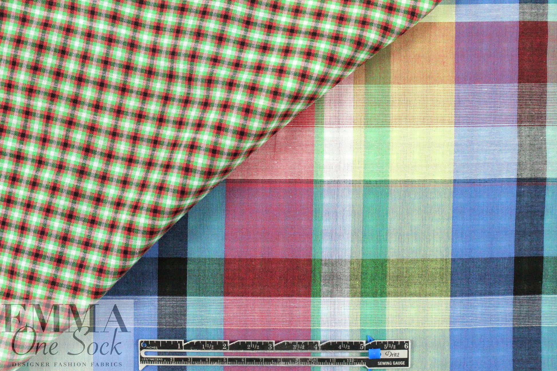 French all-cotton 2-ply yarn dyed plaid - reversible