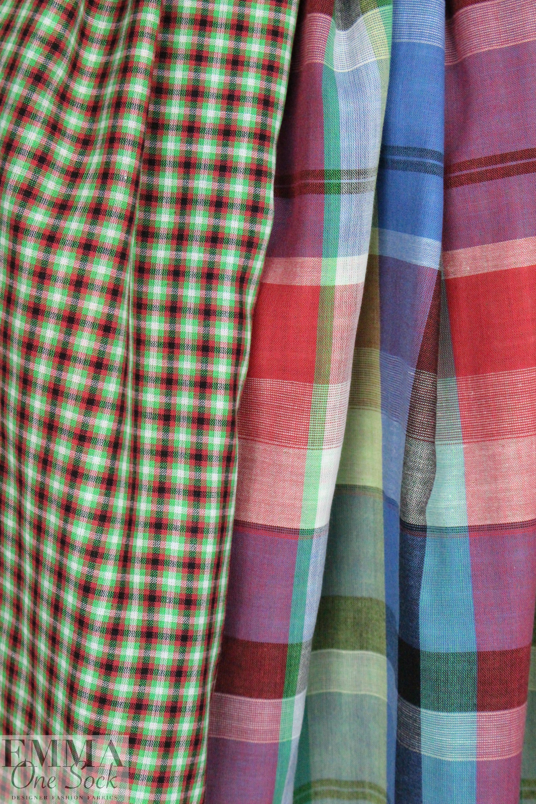 French all-cotton 2-ply yarn dyed plaid - reversible