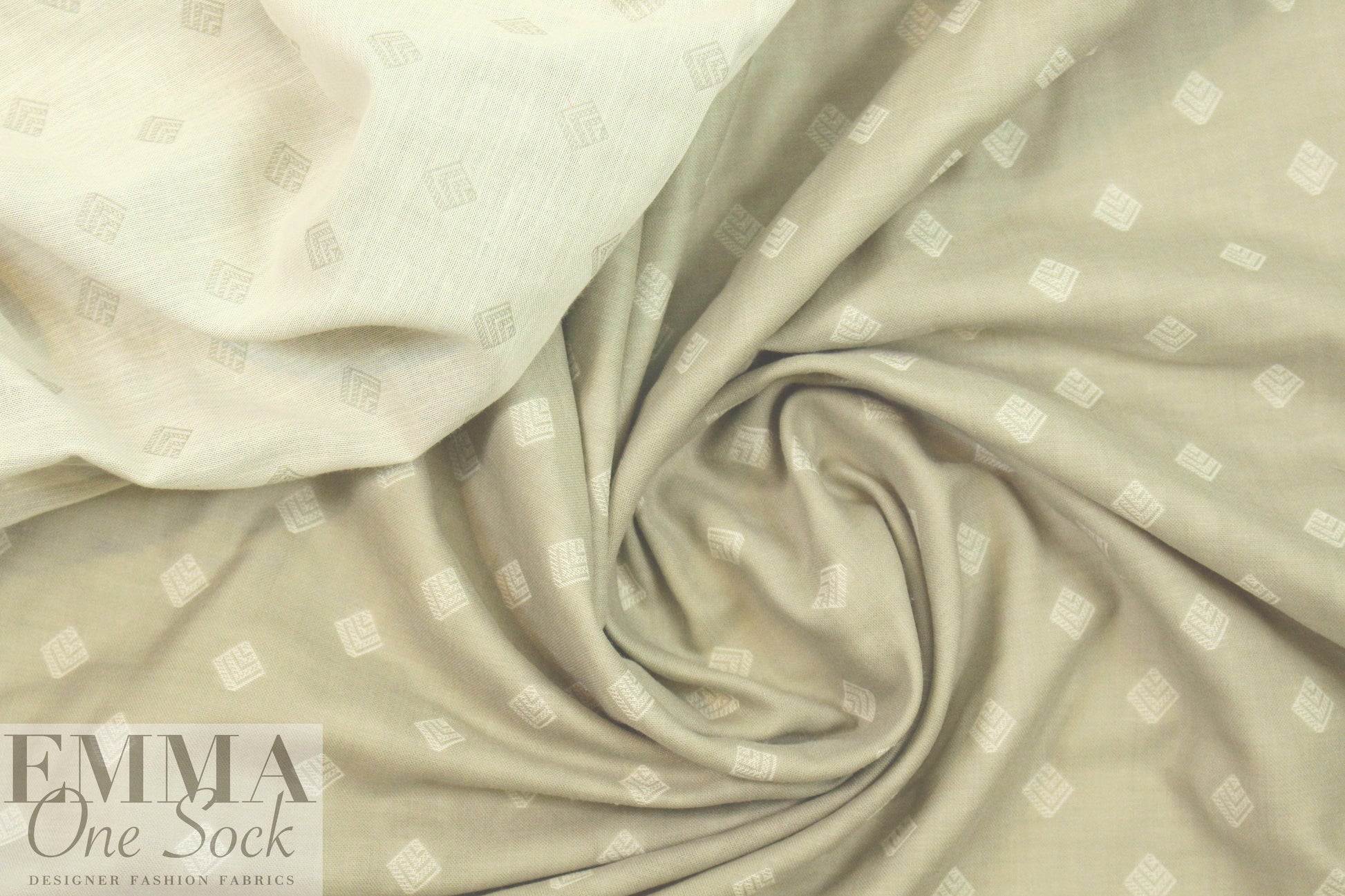 Italian cotton 2-ply jacquard woven - khaki