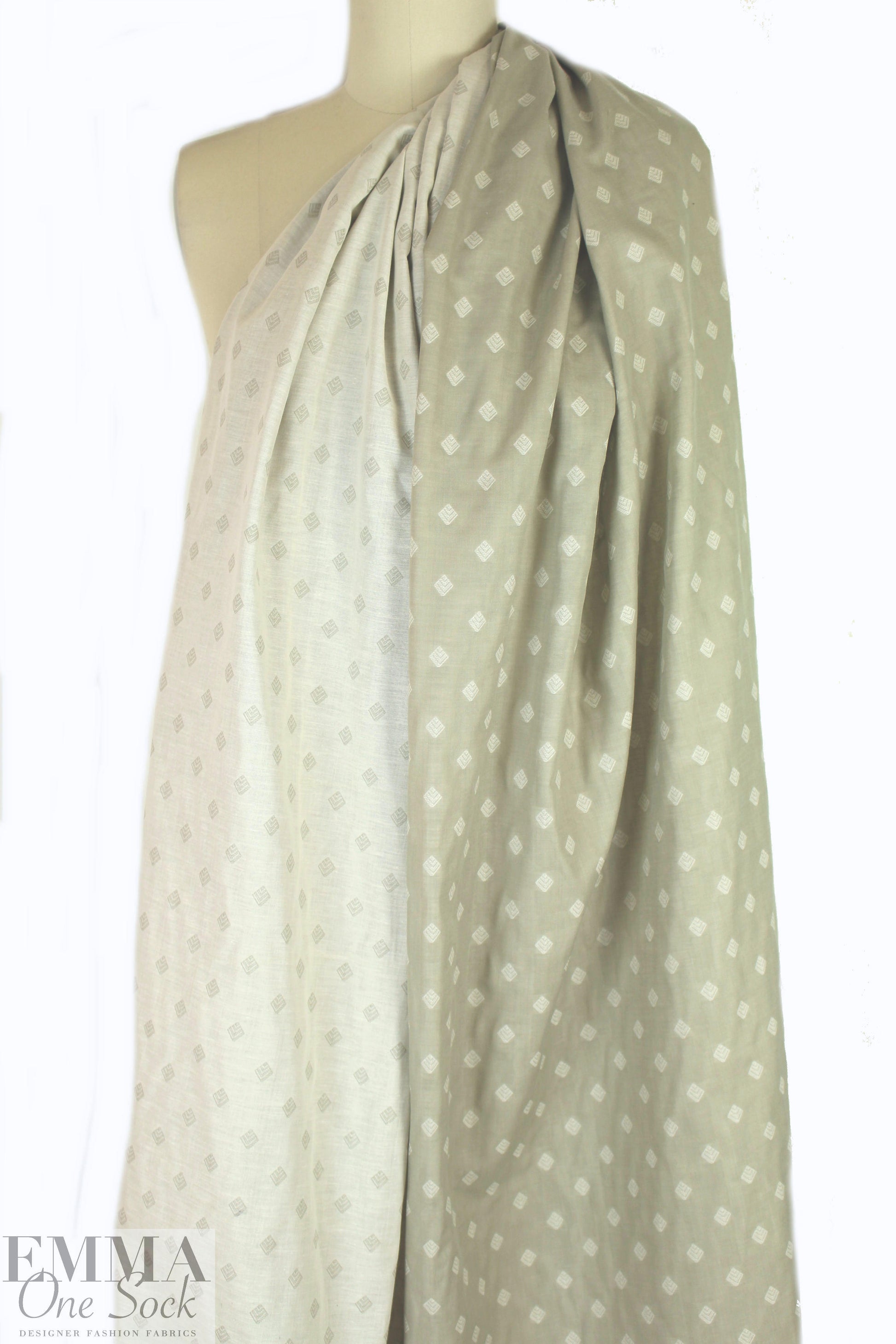 Italian cotton 2-ply jacquard woven - khaki