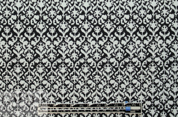 NY designer b/w fleur de lis reversible stretch jacquard