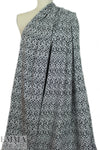 NY designer b/w fleur de lis reversible stretch jacquard