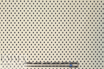 Italian midnight/ivory polkadot reversible stretch jacquard 1.125 yds