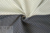 Italian midnight/ivory polkadot reversible stretch jacquard