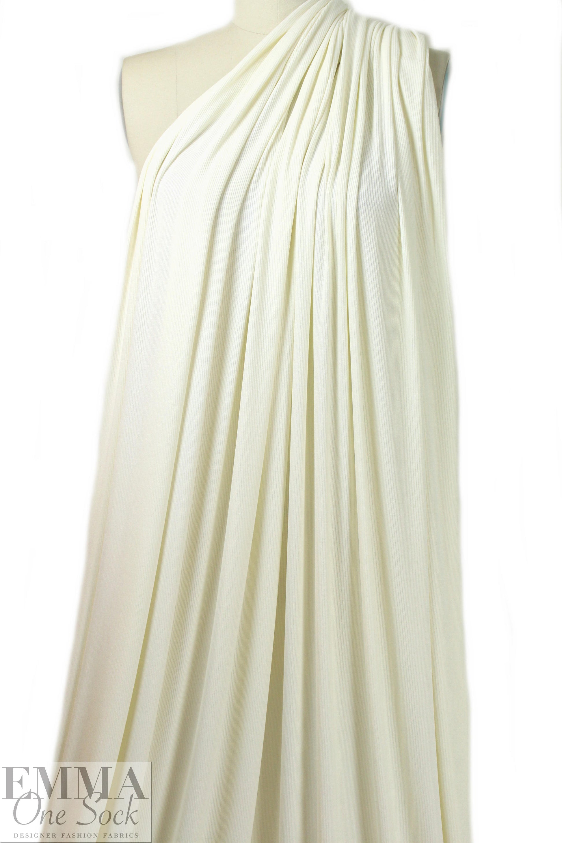 super soft 1x1 rib viscose/spandex knit - creamy ivory