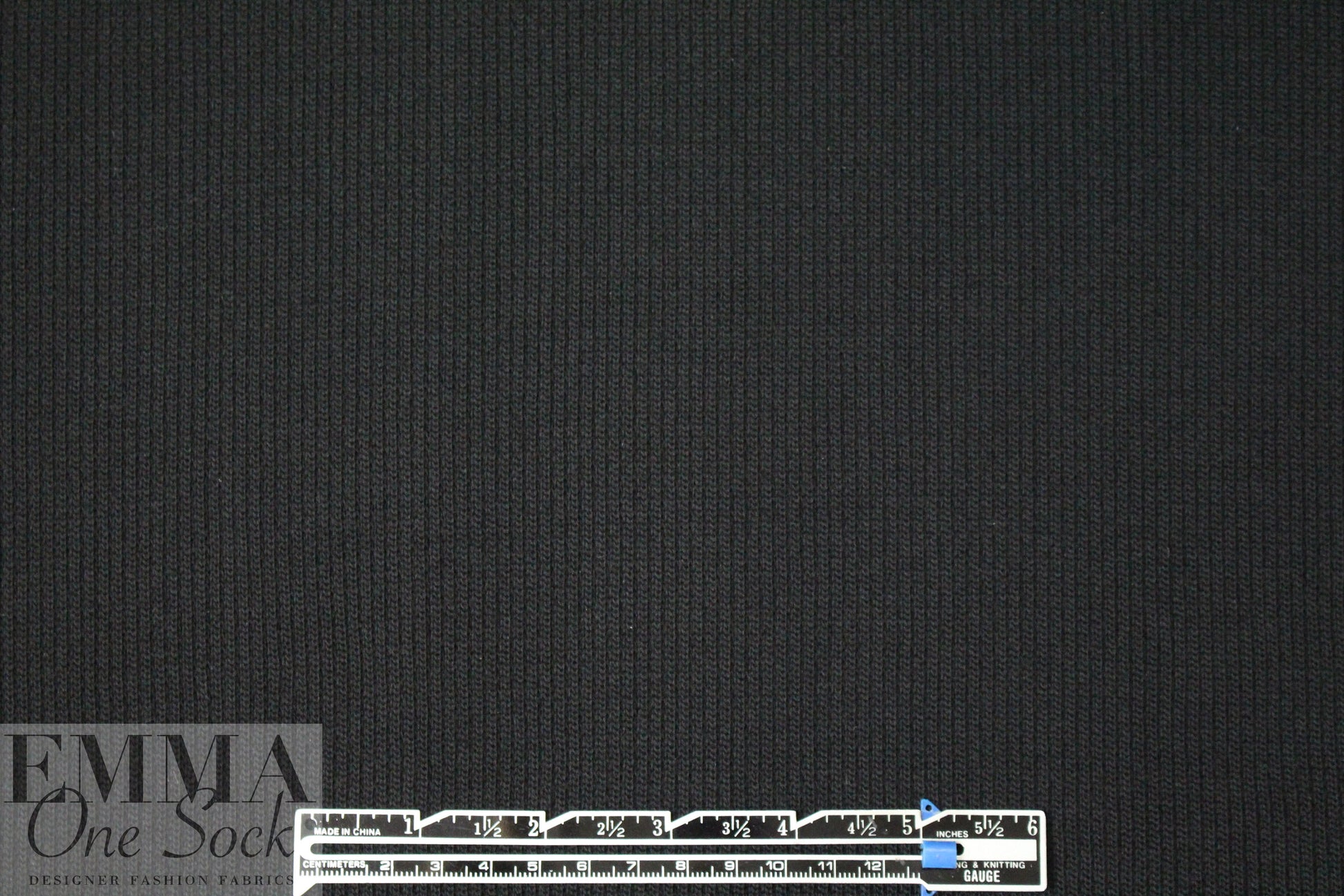 CA designer black poly sweater ribbing