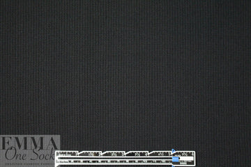 CA designer black poly sweater ribbing 1.125 yds *FLAW*