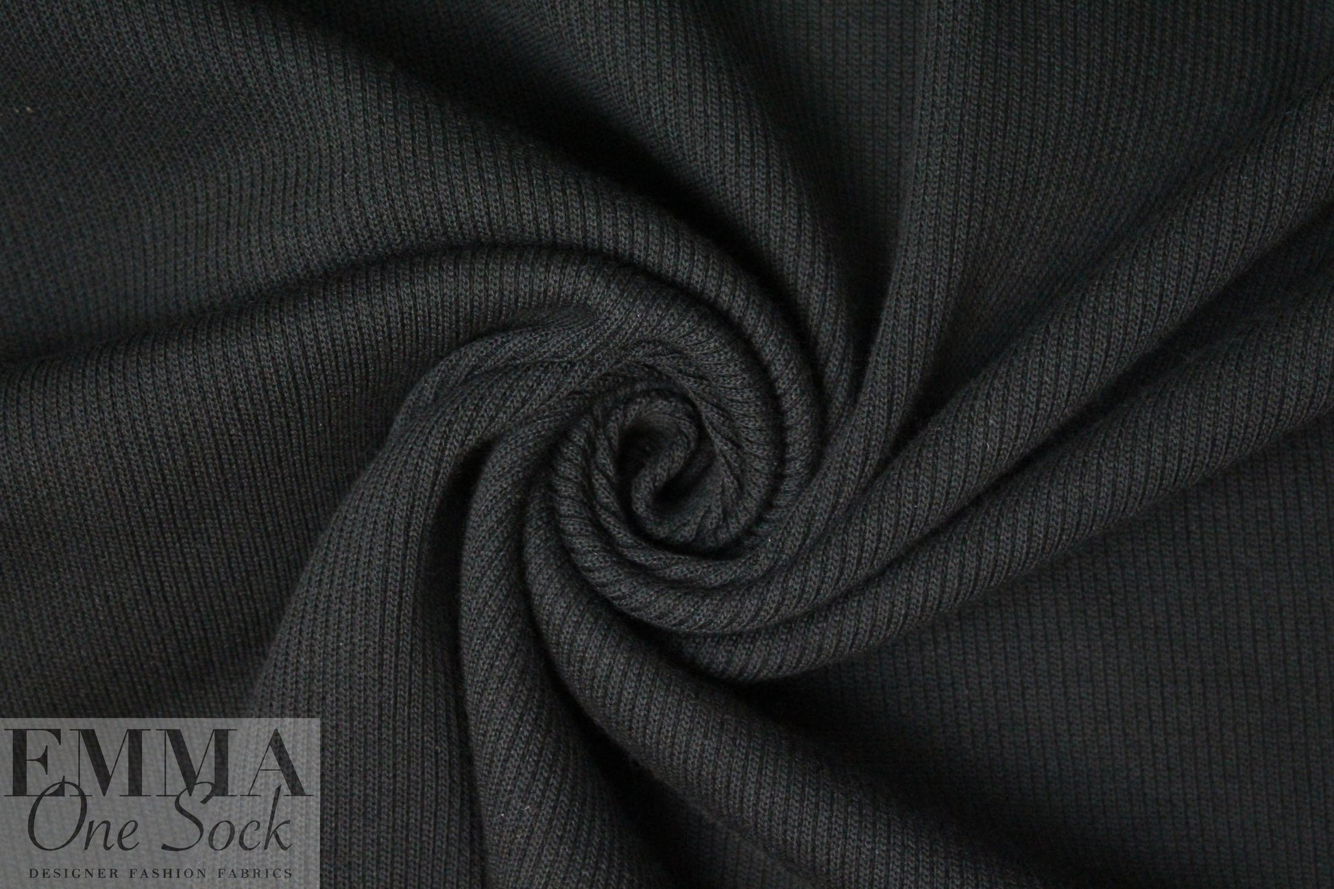 CA designer black poly sweater ribbing