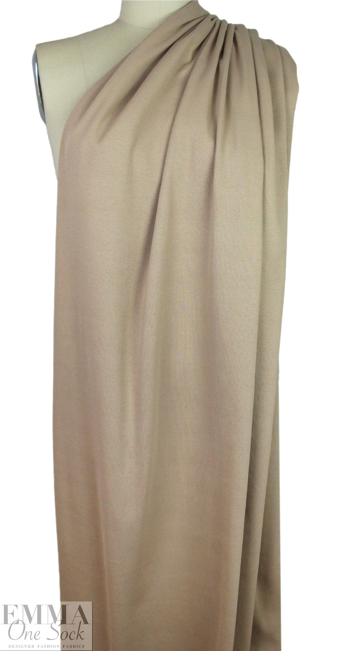 organic cotton GOTS 2x1 ribbed knit - dune .75 yds