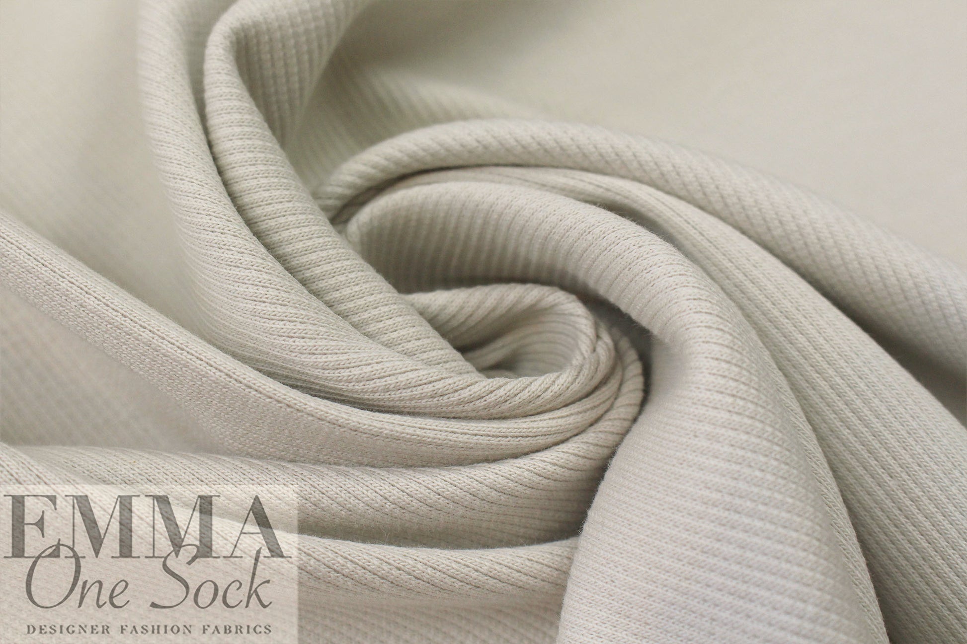 organic cotton GOTS 2x1 ribbed knit - mist .625 yds