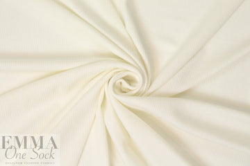 viscose/spandex 2x2 micro ribbed knit - creamy ivory 2 yd