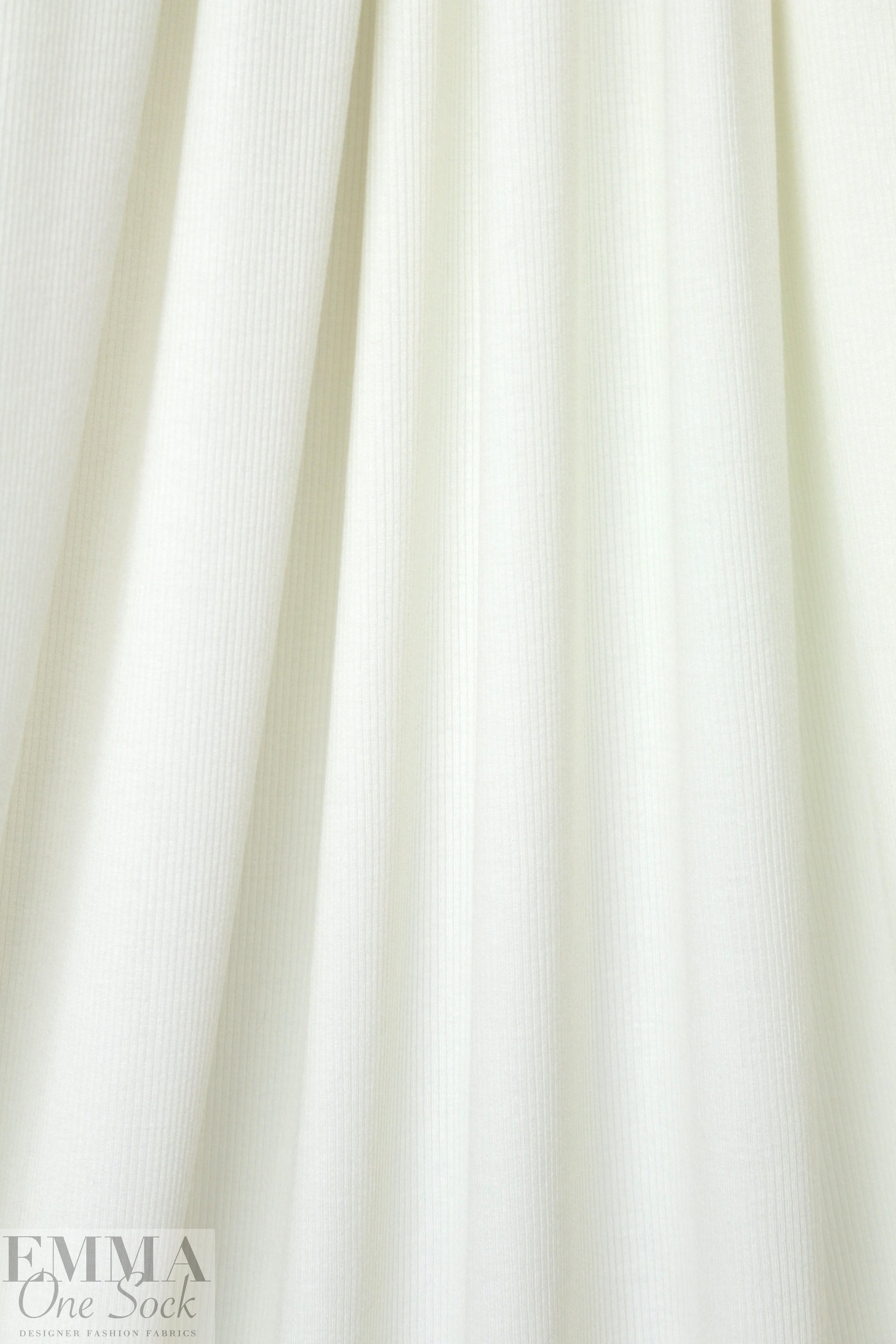 viscose/spandex 2x2 micro ribbed knit - creamy ivory 2 yd