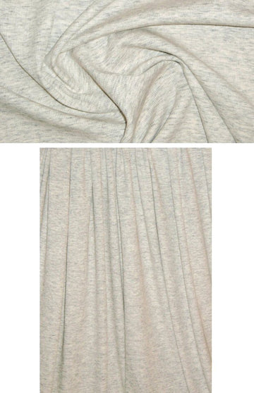 St. John heatherd yarn-dye ribbed knit - ivory/dk gray