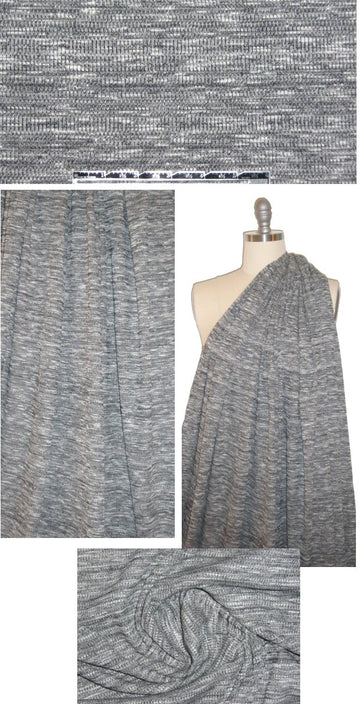 Sp1endid off-black/cream variegated rib sweater knit 1.625 yd