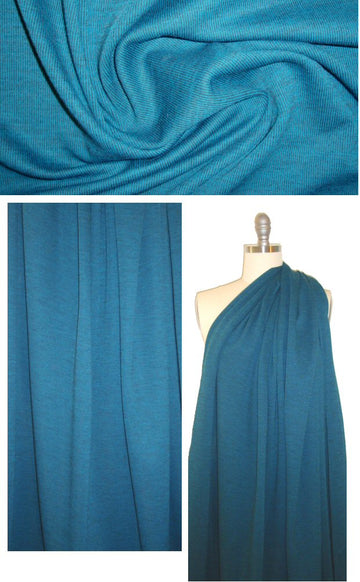 NY designer teal/charcoal ribbed sweater knit 1.625 yd