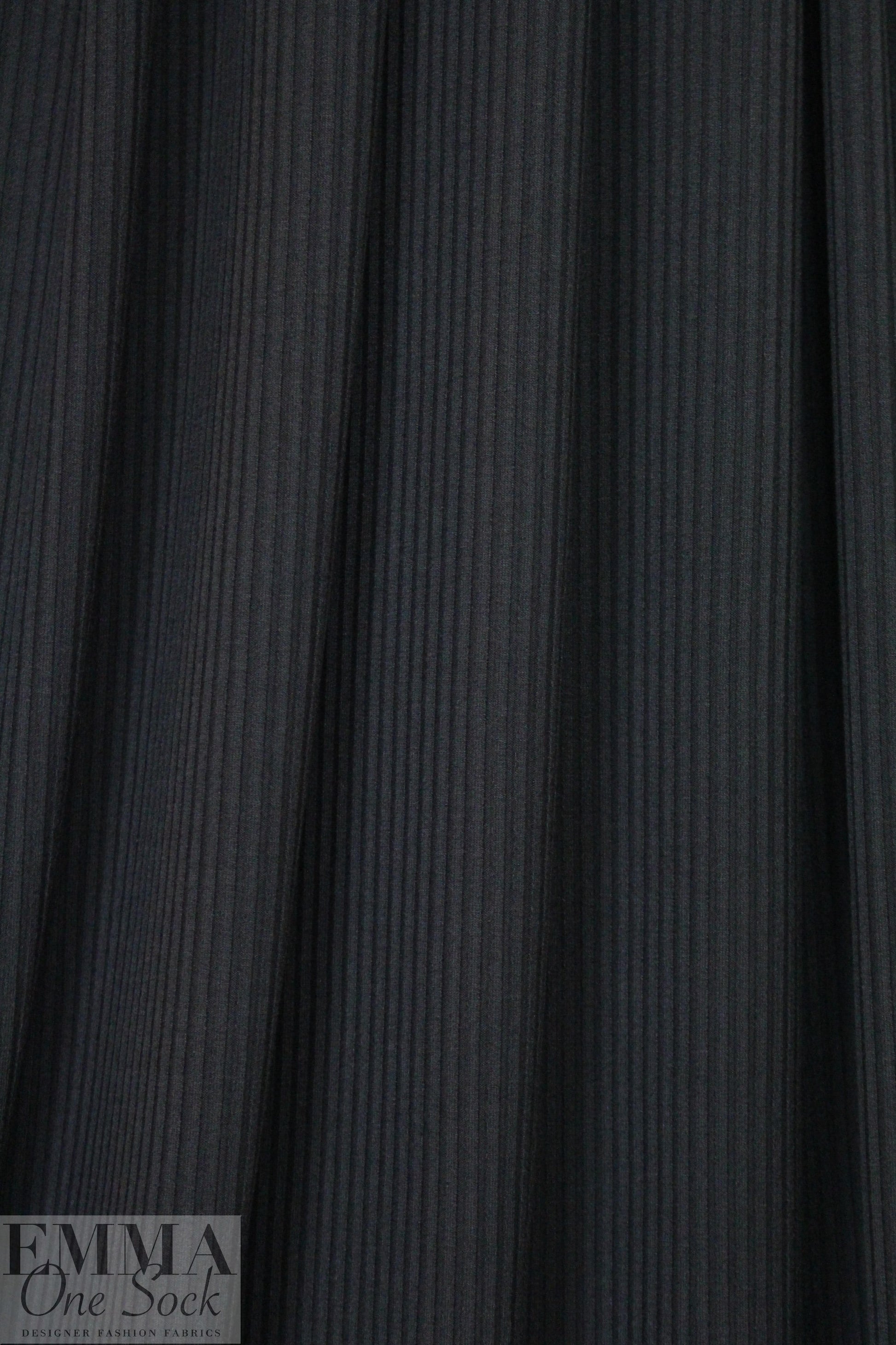 poly/viscose blend 3x3 ribbed knit - black 1 yard