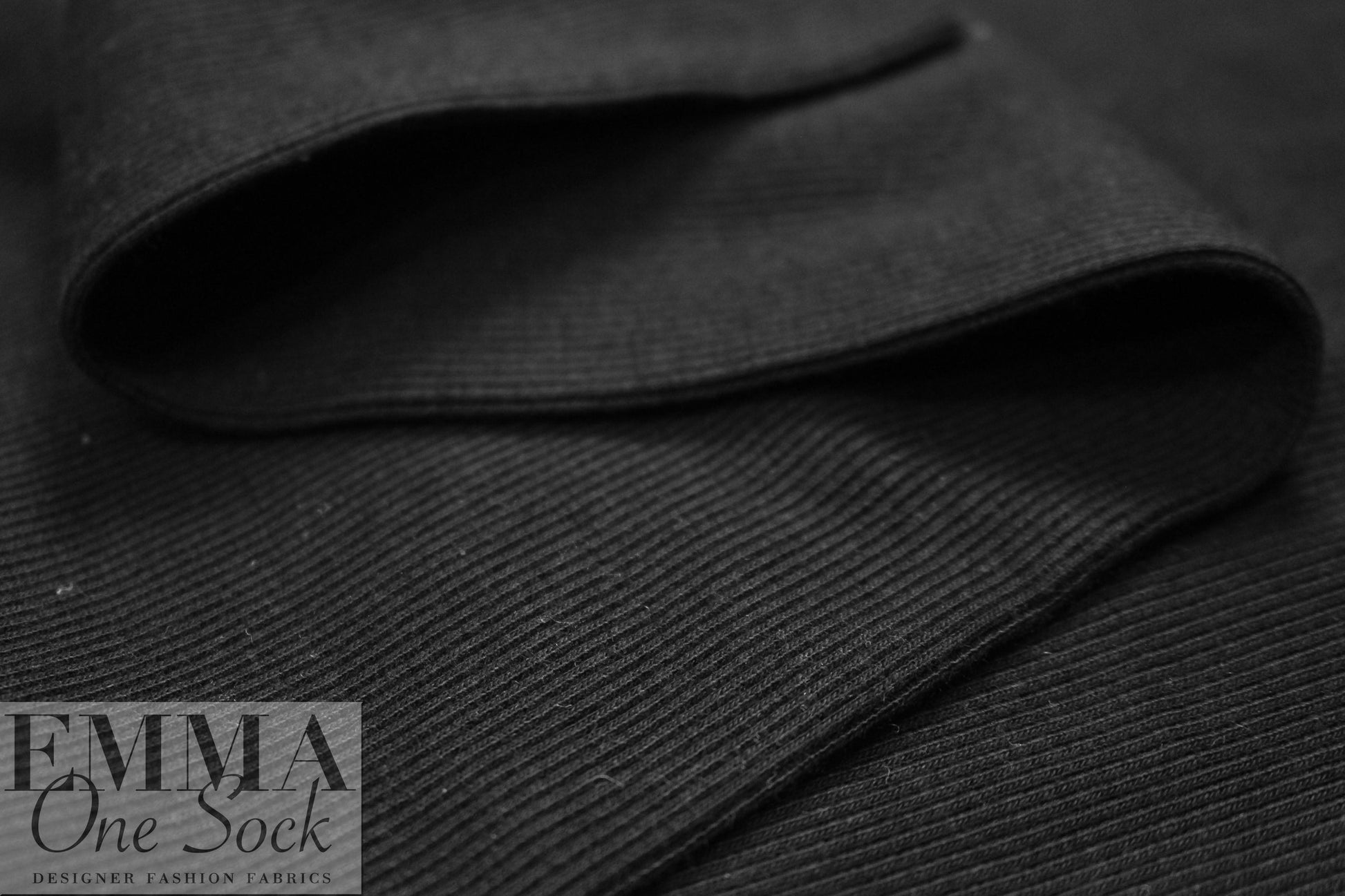 bamboo/cotton circular tube ribbing - black Oeko-Tex cert. .5 yds