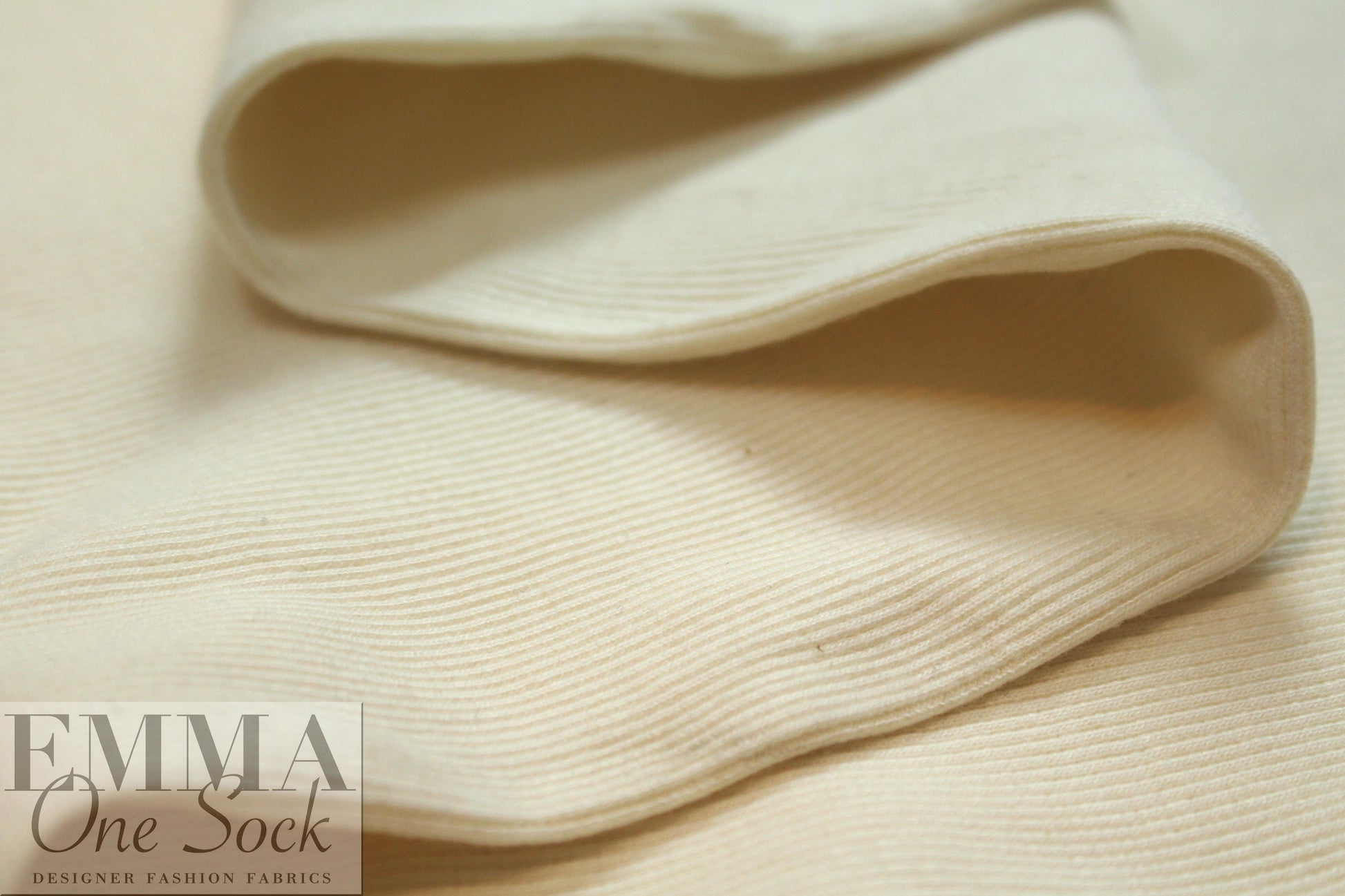 oeko-tex cert. bamboo/cotton circular tube ribbing - ivory 3 yd
