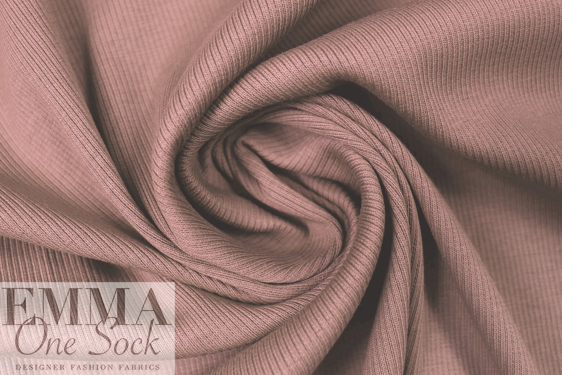 MTM organic cotton 2x1 knit ribbing - old rose 1.125 yds
