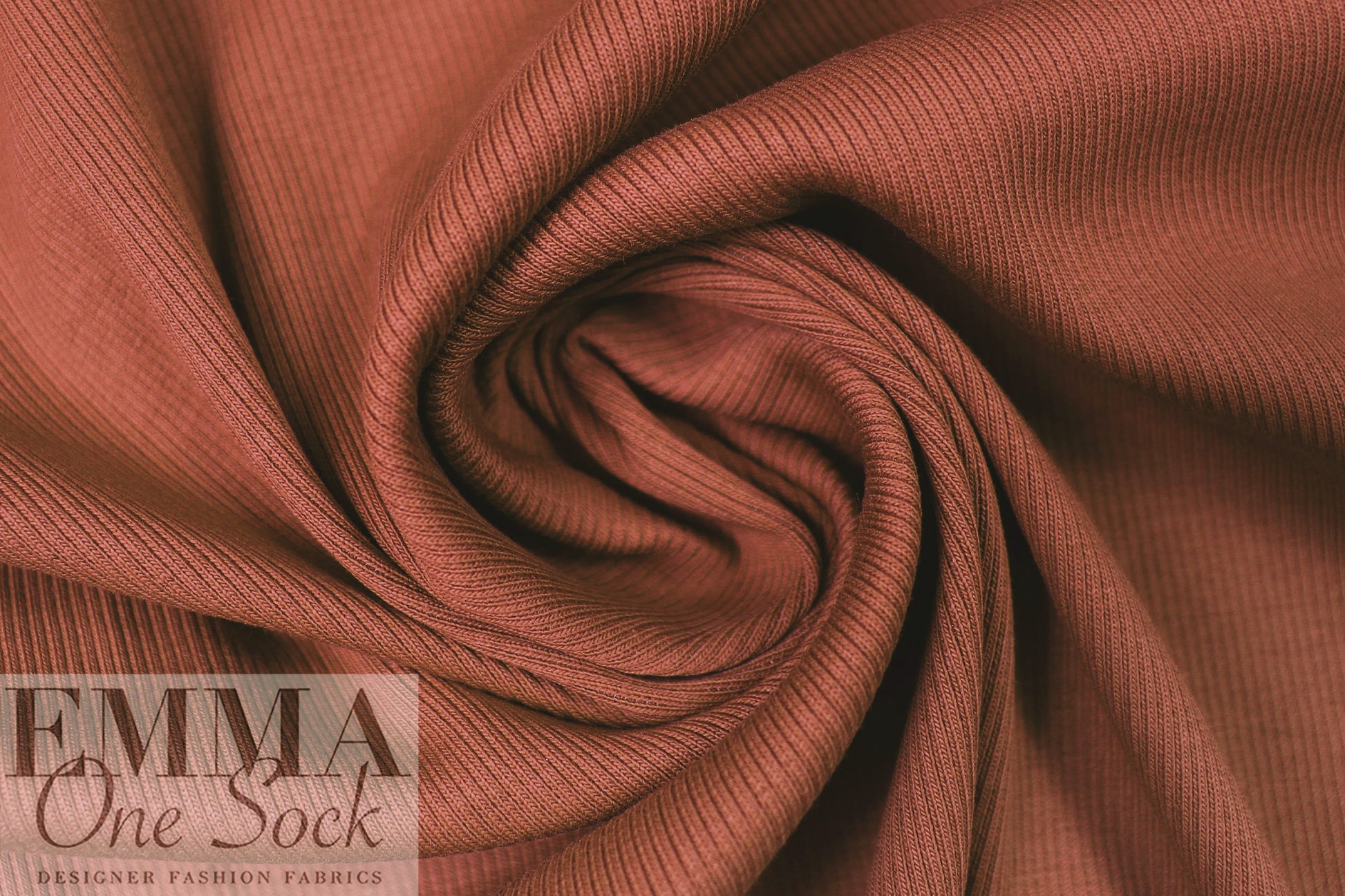 MTM organic cotton 2x1 knit ribbing - sienna 1 yard