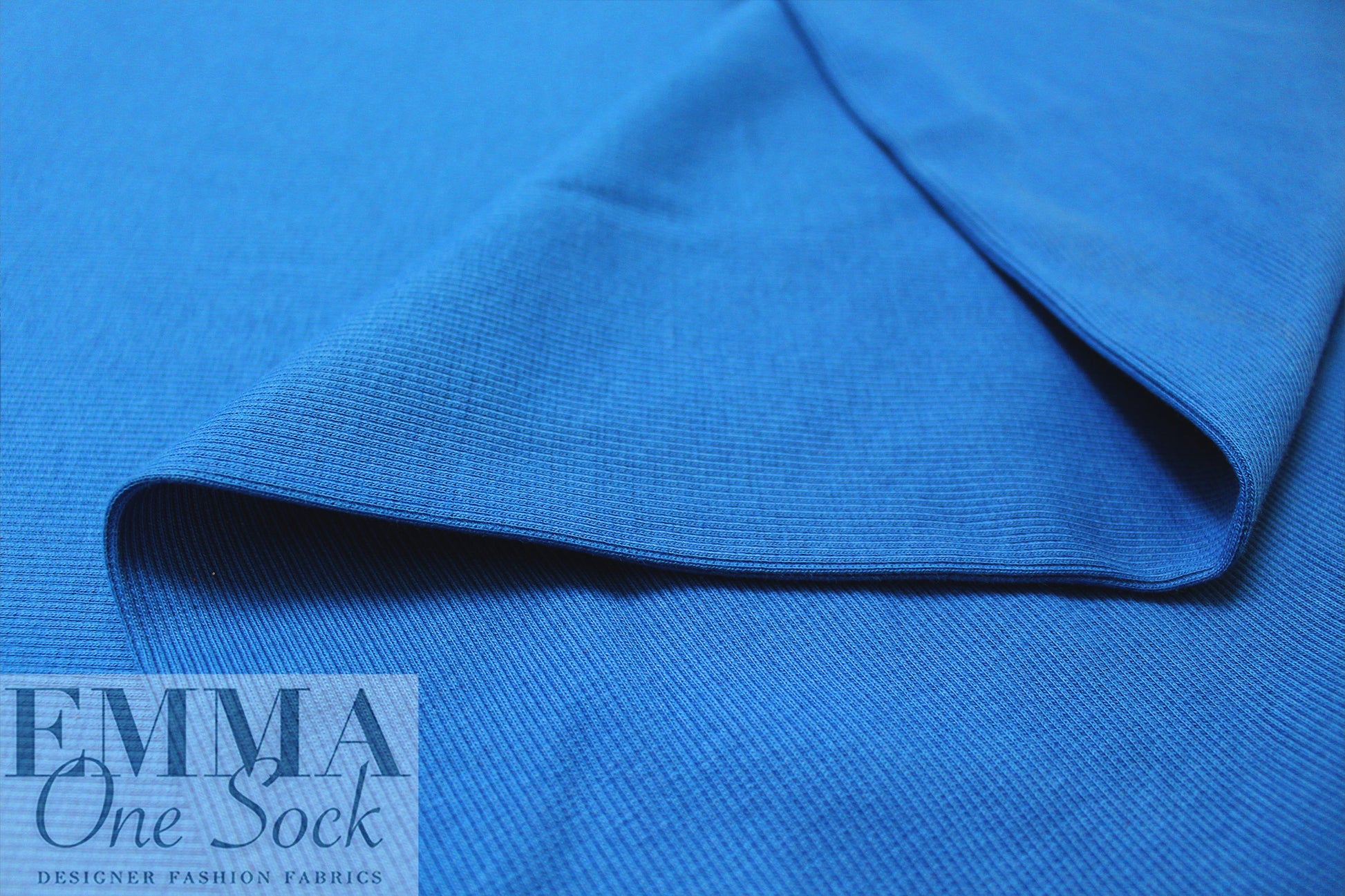 MTM organic cotton 2x1 knit ribbing - intense blue .75 yds