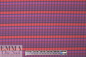 NY designer yarn dyed 6x3 rib stripe knit - brick/navy 1.875 yds
