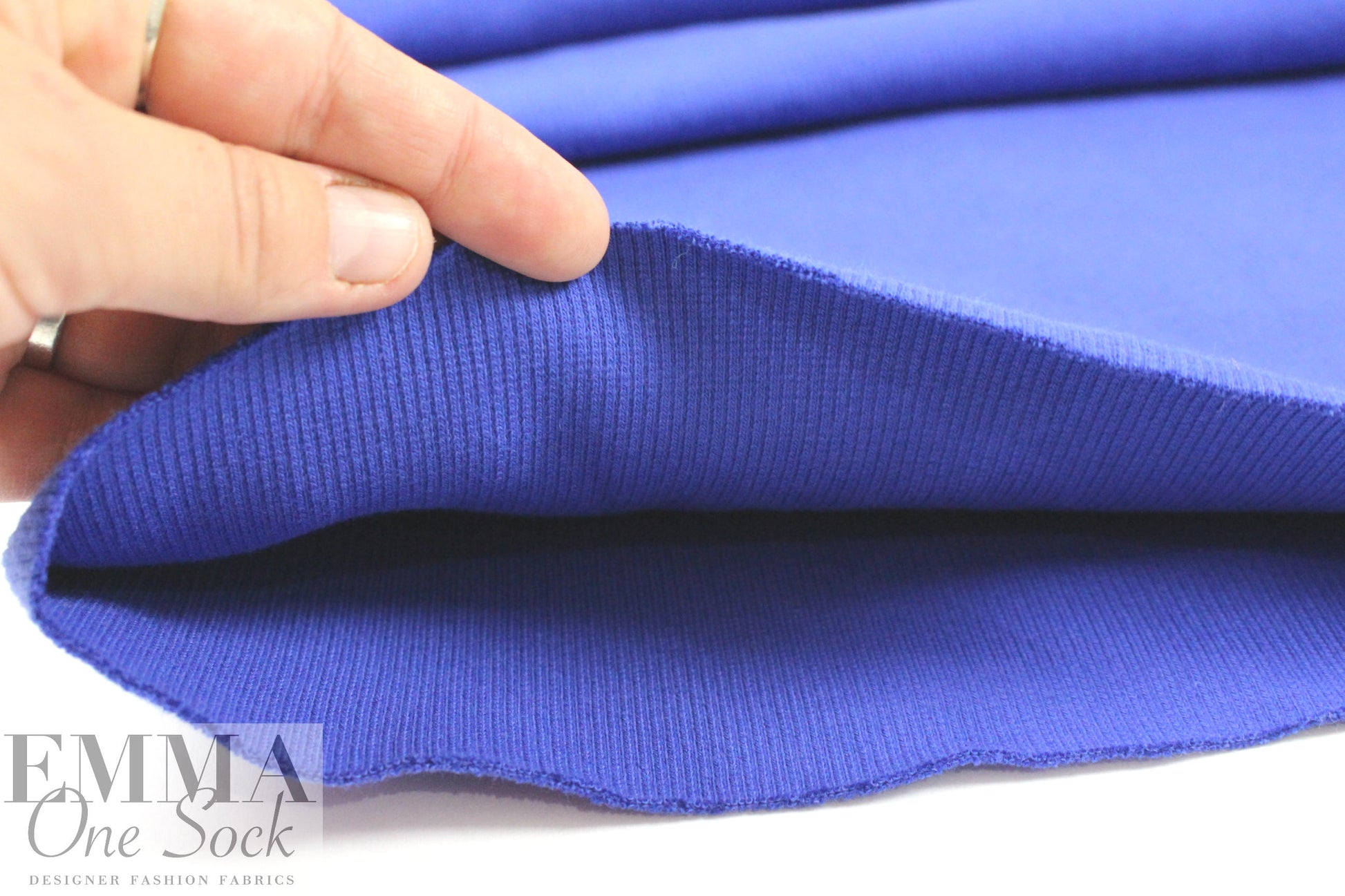 Marna R0 electic blue cotton sweater ribbing