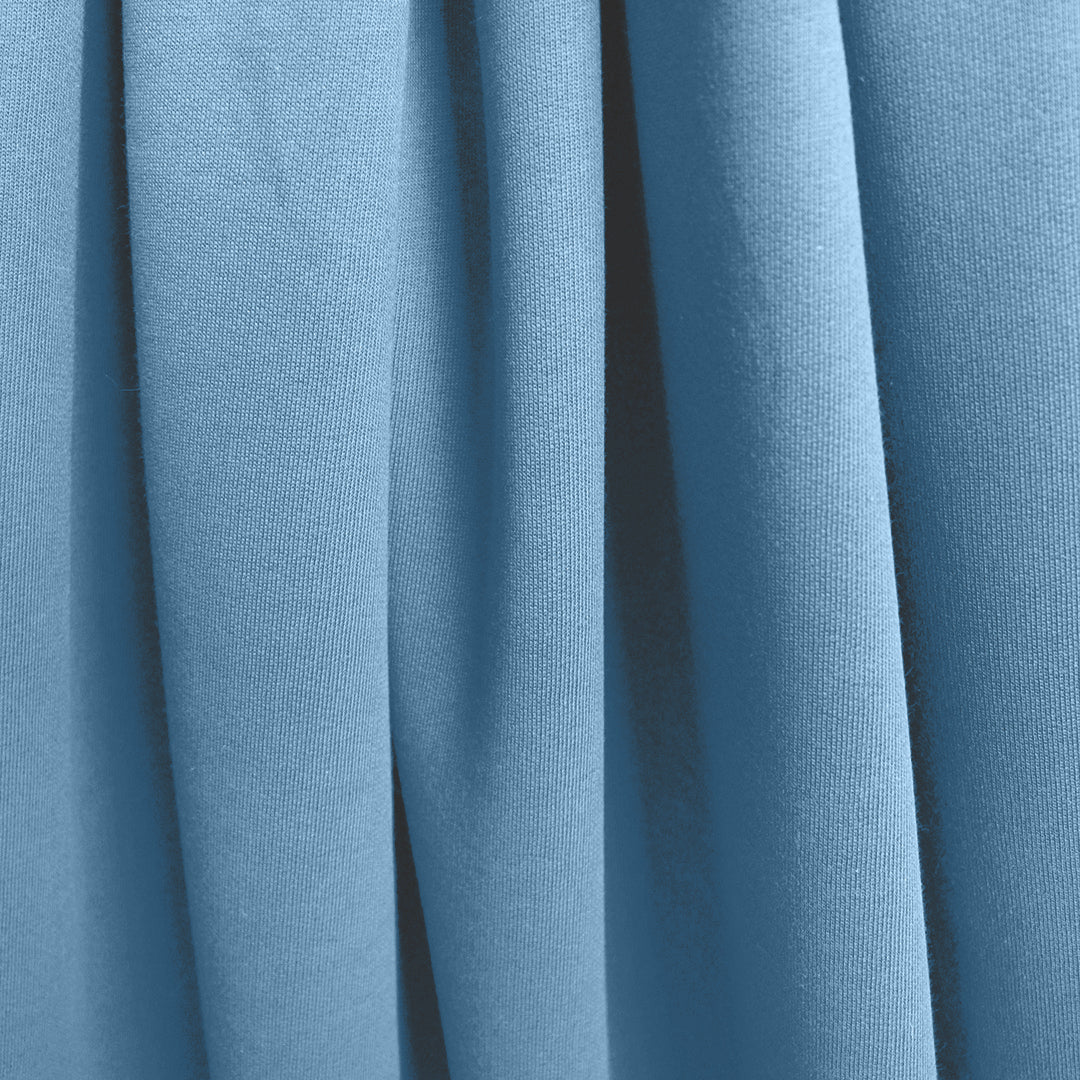 organic cotton fleece-backed sweatshirt knit - denim blue .75 yds