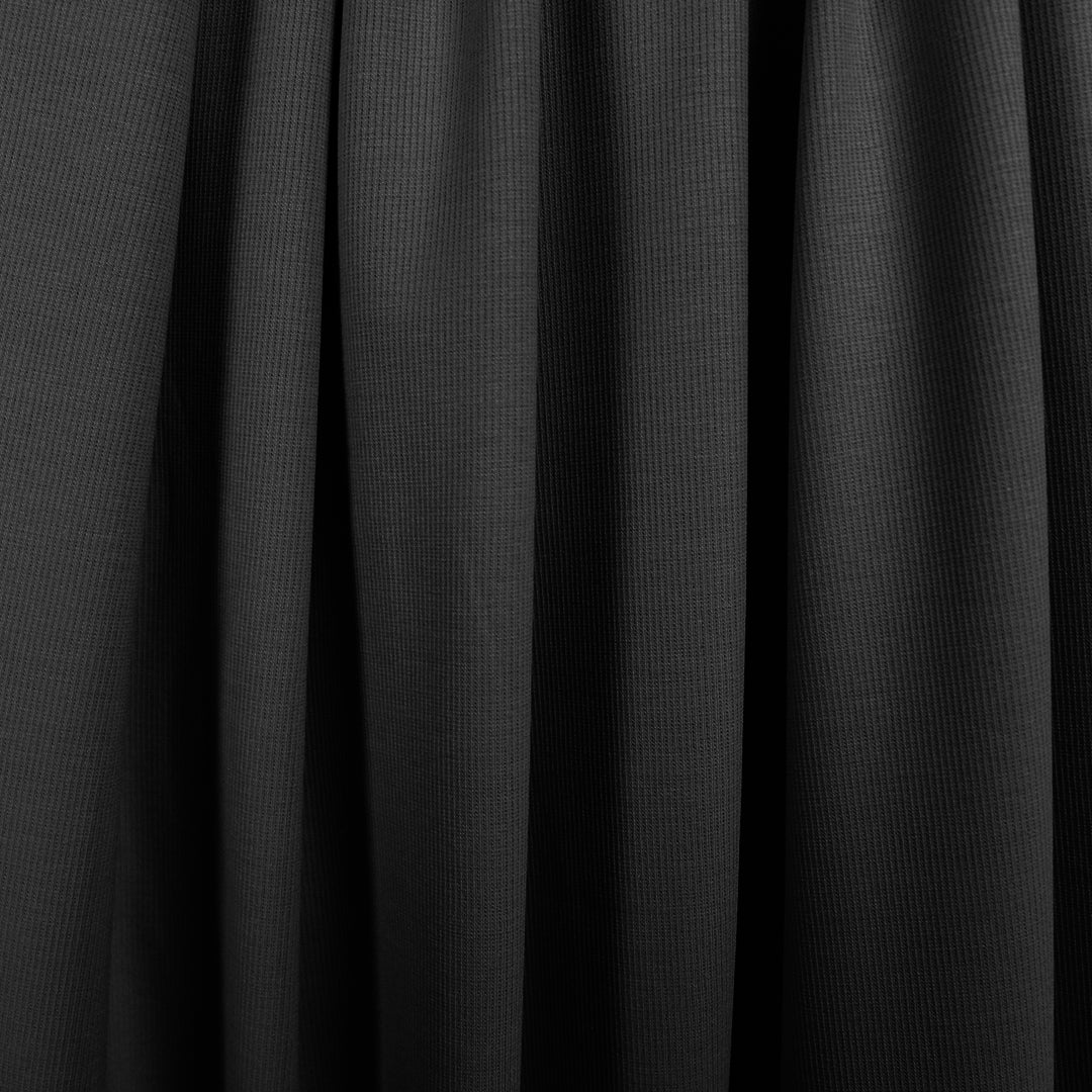 organic cotton rib knit - black .75 yds