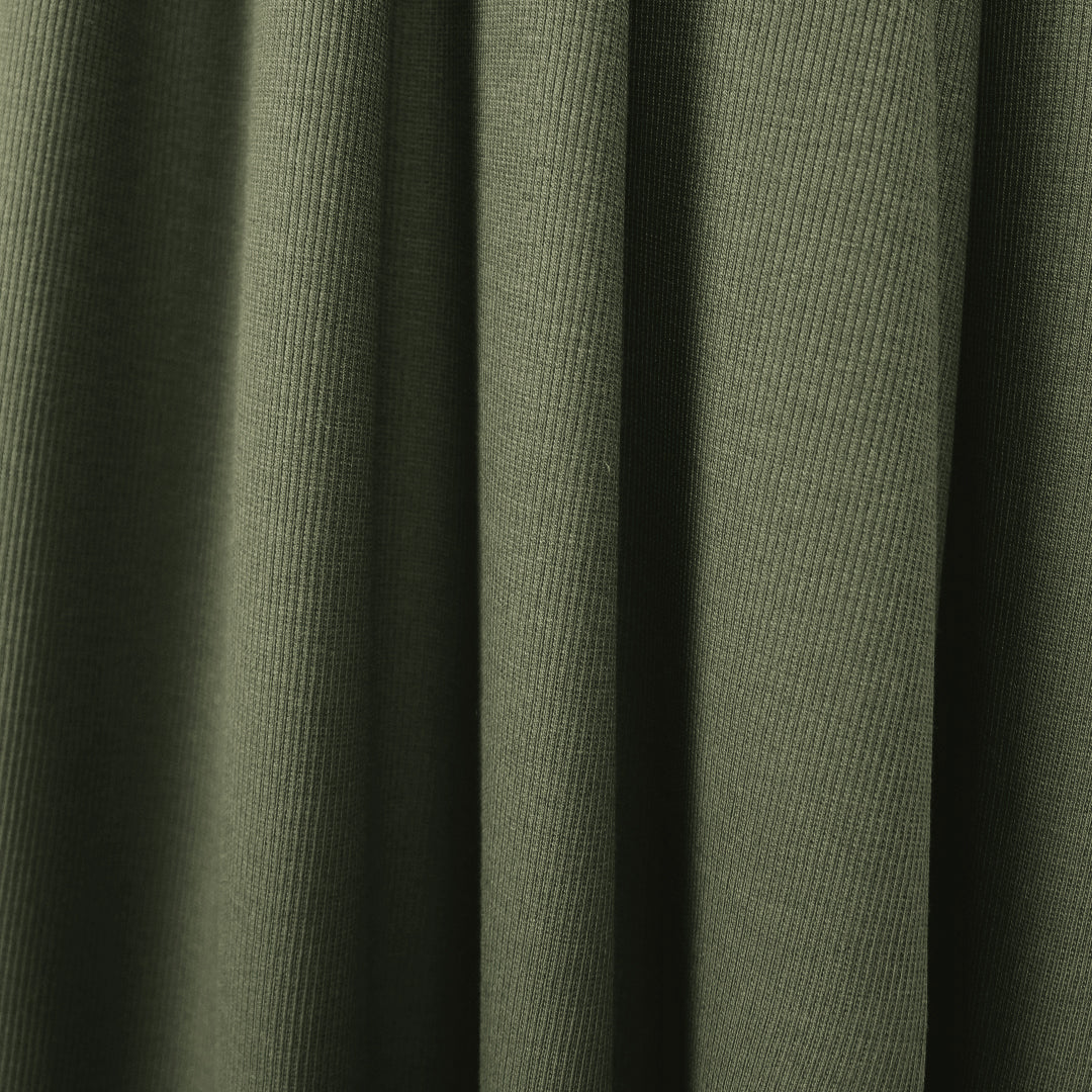 organic cotton rib knit - dusky green .5 yds