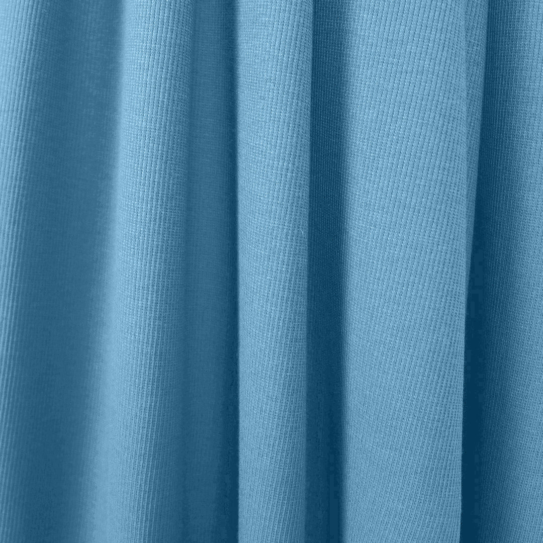 organic cotton rib knit - denim blue .875 yds
