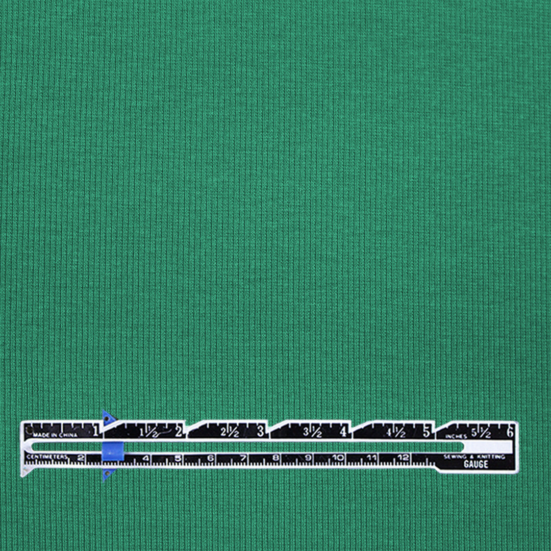 organic cotton rib knit - alpine green 1.5 yd