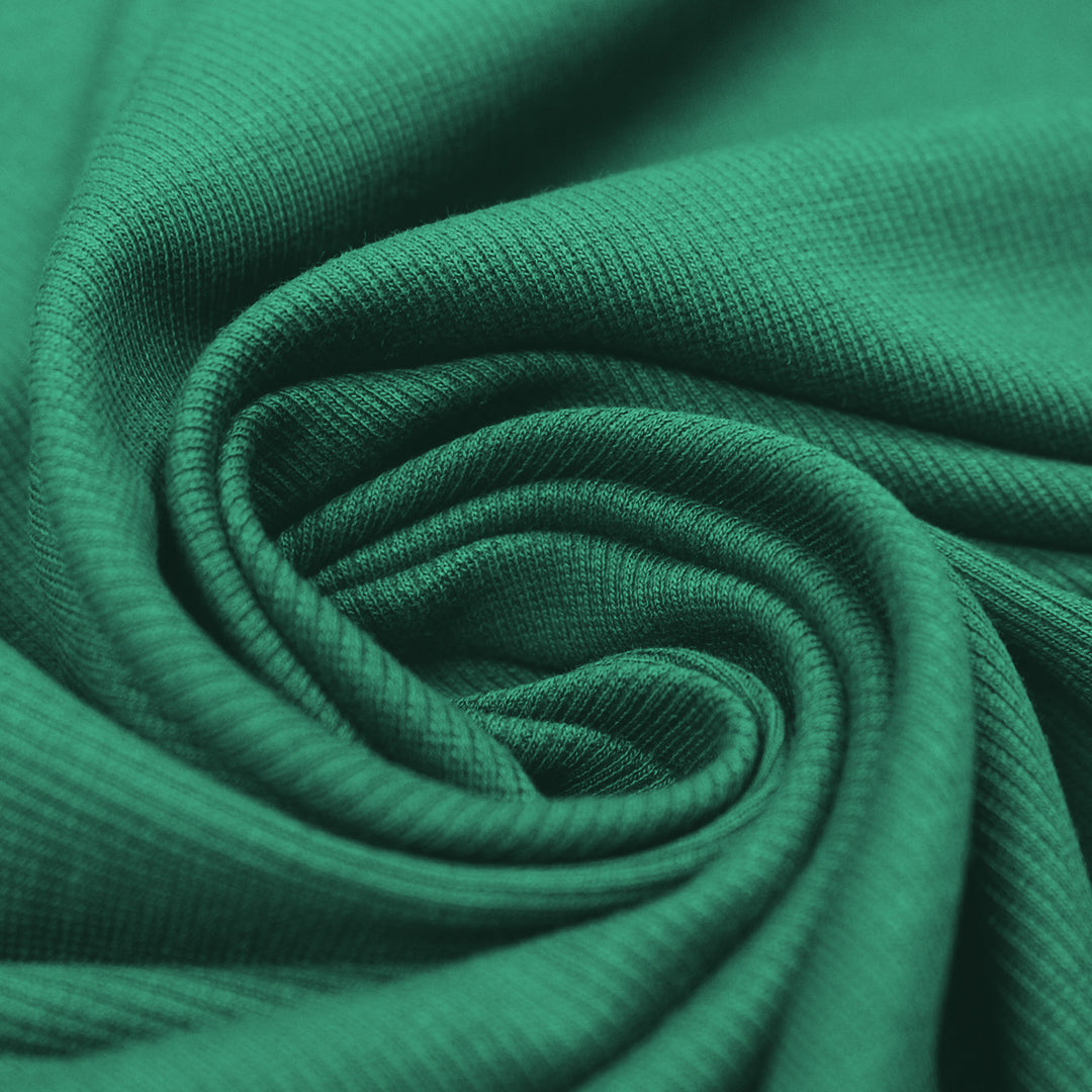 organic cotton rib knit - alpine green 1.5 yd