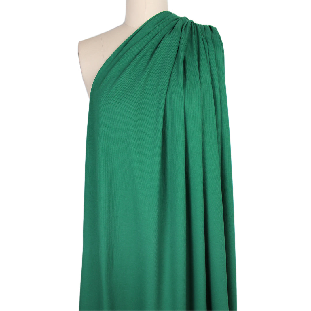 organic cotton rib knit - alpine green 1.5 yd