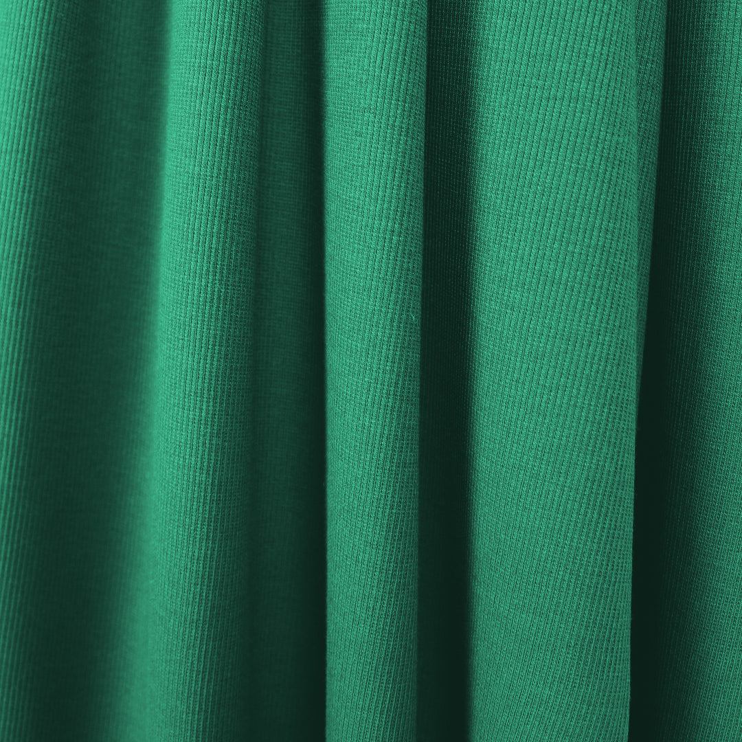 organic cotton rib knit - alpine green 1.5 yd
